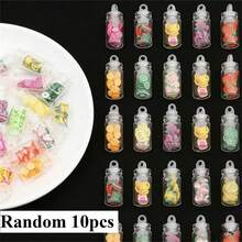 10/20个装多色3D珍珠奶茶玻璃吊坠 - 各种仿果汁瓶挂件，适用于钥匙扣、手机壳和珠宝制作 - 彩色 - 查看 16