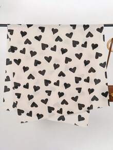 1 pieza Bufanda/Chal casual y dulce con estampado de corazón - Multicolor - Ver 4