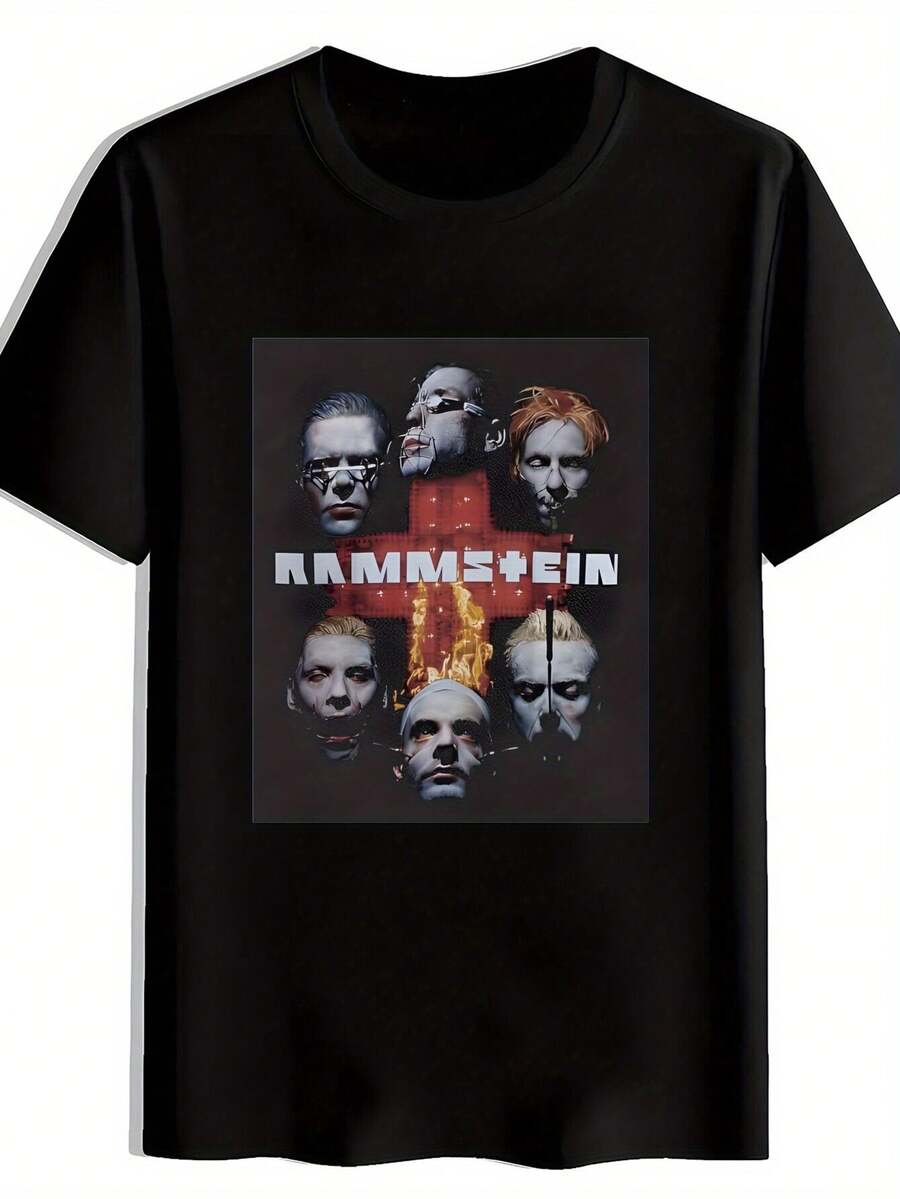 Camiseta gráfica vintage de banda de rock para hombres - Camiseta de verano negra de manga corta y cuello redondo Maíz.; Diseño - Top Casual Lavable aáquina para Conciertos. Festivales; Regalos. Camisetas de banda de rock. Ropa para fanáticos de laúsica. Camisa de Corte Regular - Negro - Ver 1