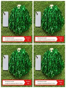 4pcs Cheerleading Pom Poms, Metal Colorful Streamers, Suitable For Sports Team Performance, Outdoor Square Dance, Dance Show, Cheering Exercises - Multicolor - View 13