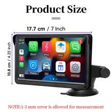 Wireless Carplay And Android Car Car Stereo, Portable 7-Inch Touch Screen Synced GPS Navigation Audio Car Radio Receiver For Cars, Wireless,  Multimedia Player, FM - D - Xem 10