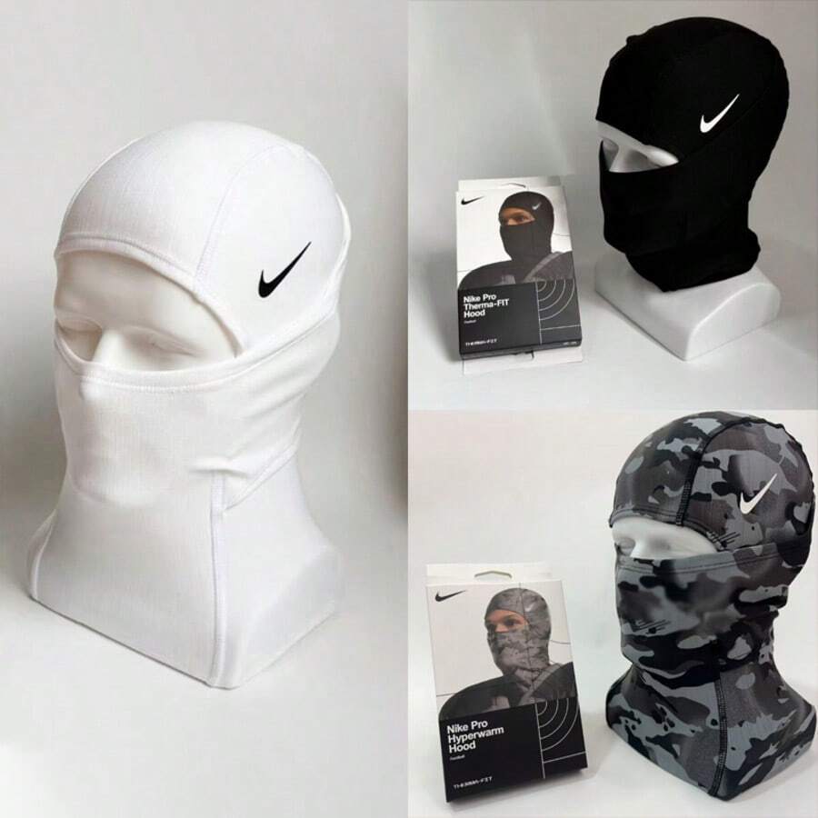Nike Lightweight Windproof Breathable Black Cap Nike Pro Therma-Fit Windproof Warm Quick-Dry Cycling Balaclava Beanie, NHK63-058