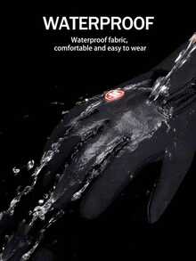 Unisex Autumn And Winter Warm Gloves, Suitable For Protecting Fingers And Keeping Warm, Outdoor Gloves, Touch Screen Compatible, Ski Gloves. - Black - View 6