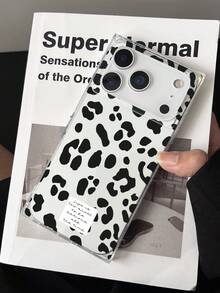 JKA Black Leopard Print Phone Case Compatible With Iphone Phone17promax/17pro/17Air/17/16promax/16/16pro/16plus/15/15pro/15promax/12/13/14promax/Xs/Xr/12pro/12promax/13pro/13promax/14pro/14promax/14plus The Square Design Is Fashionable And Attractive. It Is The Best Choice As A Gift For Friends. - 無色 - 查看 2