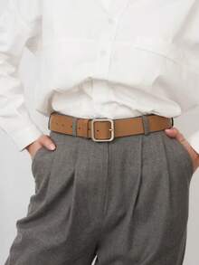 Curea de damă cu cataramă pătrată simplă, versatilă, la modă, potrivită pentru rochii, paltoane, pantaloni