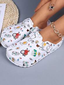 Women's Fashion Printed Breathable EVA Clogs, Lightweight Non-Slip Work Shoes, Adjustable Strap Soft Sole Suitable For Beach, Garden, Autumn - Care - View 2