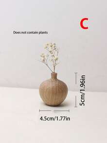 1pc Japanese Minimalist Wooden Flower Vase, Home Living Room Office Desk Decorative Art Vase, Tranquil Surprise, Ramadan Decor, Exquisite Gift, Mini Flower Vase - Multicolor - View 10