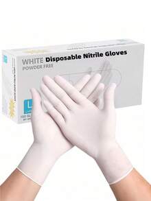 100pcs Pink Disposable Nitrile Gloves, Latex-Free, Household Cleaning Gloves, Waterproof Gloves, Suitable For Kitchen, Hair Dyeing, Salons, Waterproof, Anti-Static, , Bathroom, Household Items (Bagged)