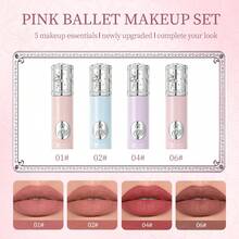 Art Value Pink Ballet Makeup Gift Set - Lip Cream, Powder Blush, Highlighter, Eyeshadow Palette, Makeup Kit With Necklace, Essential Makeup Tools Set For Students - Pink Ballet Makeup Gift Box - View 6