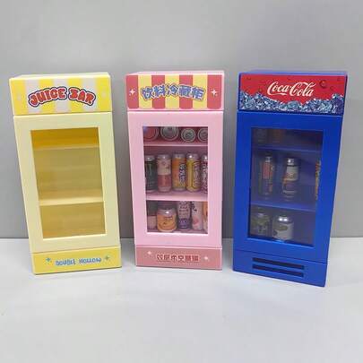 迷你超市冰箱、饮料箱、冷冻柜模型、娃娃屋配件、场景装饰