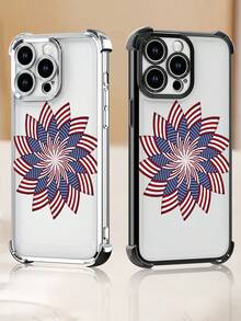 Lujo Ligero Estilo y BellezaEstrella USAFunda de Teléfono Transparente de Color Plata con Protección en las Cuatro Esquinas Compatible con 17PROMAX 17PRO 17Air 17 16PROMAX 16PRO 15PROMAX 15PRO y Todo - transparente - Ver 6