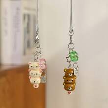 Cute Candied Haws And Easy Bear Keychain, Super Cute Cartoon Bear Brother And Sister, Mobile Phone Chain, Couple Girlfriends Accessories Pendant - Rilakkuma [Chị Gấu] - Xem 3