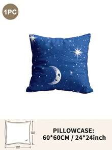 1pc/2pcs/4pcs Polyester Star & Moon Pattern Pillowcase (Pillow Insert Not Included), Soft & Comfortable, Suitable For All Seasons - Multicolor - View 42