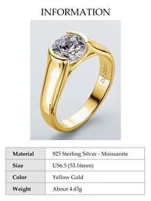 XUJIA 1 chiếc nhẫn Moissanite 2 carat, nhẫn đính hôn bằng bạc sterling 925 dành cho nữ, nhẫn cưới Moissanite tròn cắt màu D 8mm, quà tặng kỷ niệm, trang sức cô dâu - RMO-154 - Xem 25