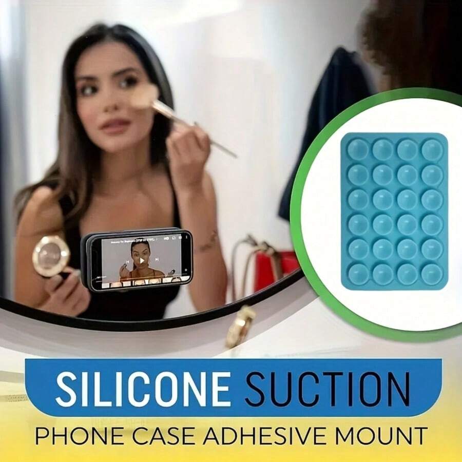2-In-1 Silicone Suction Cup Phone Grip, Silicone Reusable, Stable Adhesion No Residue, Suitable For Watching Videos, Commuting, Sports - A - View 1