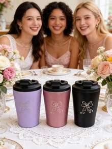 1 chiếc cốc giữ nhiệt bằng thép không gỉ 350ml, thiết kế nơ, thích hợp làm quà tặng cho văn phòng, đựng sữa hoặc nước. - Nhiều màu - Xem 7