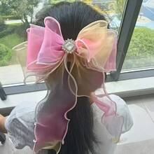 HOMPOOLL 1 Roll 359.84 Inches Elegant Organza Ribbon - Smooth Texture, Fishtail And Wavy Edges, Lightweight And Durable, Suitable For Wedding Bouquets, Party Decorations, Gift Wrapping, Floral Arrangements - Solid Colors (White, Pink, Purple, Burgundy) - Perfect For Handmade Items - 白色 - 查看 2