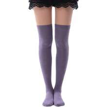 Women's Over Knee High Socks, Tube Dresses Fashion Cotton Thigh High Socks Stockings Cosplay Socks,36065527 - 紫色 - 查看 1