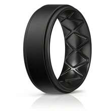 Egro - Anillos de silico para hombre 1/4/5/6/7 paquete múltiple de anillos de boda de goma de silico transpirables para hombre borde escalodo - como en la foto - Ver 1