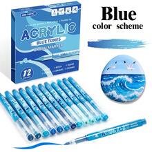 Bộ 84 bút vẽ màu acrylic, 7 màu chuyển sắc, 2 bút/hộp, bút khô nhanh, chống lem mực, thích hợp cho tranh vẽ trên vải, đá, gốm sứ, gỗ và thủy tinh | Bộ quà tặng dành cho bé trai/bé gái (Giáng sinh & tựu trường) - Nhiều màu - Xem 4