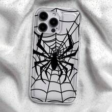 Funda para teléfono con diseño de telaraña de Halloween espeluznante, compatible con iPhone 16, 15, 14 Pro Max, 13, 12, 11, XR y XS Plus. Fabricada en silicona TPU, ofrece protección contra golpes y caídas, además de una excelente sensación al tacto. Es el regalo ideal para familiares, amigos y seres queridos. - transparente - Ver 2