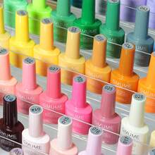 专业沙龙级凝胶指甲油,7.5毫升可卸UV/LED凝胶,高显色度裸色和闪粉色,易于涂抹的指甲胶水,适合在家DIY美甲设计 - 彩色 - 查看 6