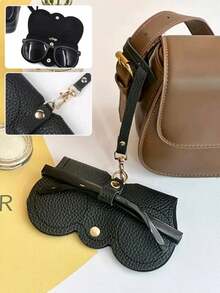 可爱新款便携式太阳镜盒，单件装，配有精美眼镜夹和简约眼镜袋，女士眼镜配件 - 彩色 - 查看 2