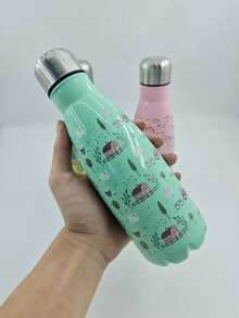 1 Piece, Adorable-Themed Single-Layer Stainless Steel Flask, 500ml Portable Outdoor Flask, Lightweight Beverage Container Suitable For All Seasons. - Multicolor - View 4