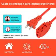 Cable alargador de alimentación multitoma de 5-20 m, color naranja, resistente - CHS05-5M - Ver 2