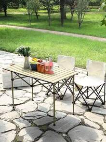 Ultralight Outdoor Compact Camping Side Table Folding Camp Table Portable Roll Up Table With Carry Bag Small Table For Backyard, Indoor, Grilling, BBQ - Silver Black - View 5