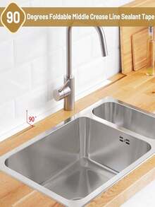 1pc White Floor Seal Sticker/Sealing Strip/ Waterproof Seal Tape Mold-Proof Tape Beautiful Seam Sealing Tape Waterproof Kitchen Joint Sealing Tape Bathroom Toilet Crack Seal Strip Wall Corner Line Sticker Waterproof Self-Adhesive Sealing Tap, Bathroom Accessoriesbathroom Decor Summer,Fall Decor - White - View 2
