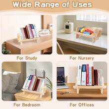 Desktop Bookshelf Small Bookcases For Mini Bookshelf Wood For Desk Small Bookcases Free Standing With Handle Countertop Book Organiser Storage For Bedroom - As Pic - View 6