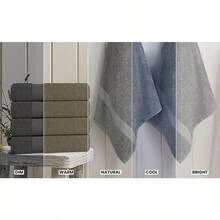 Toallas de baño medianas de 100% algodon hilado en anillo 24 x 48 pulgadas ligeras y altamente absorbentes secado rapido ideales para hotel spa y baño gris - Gris - Ver 5