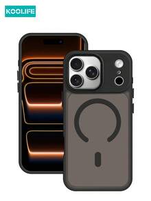 Funda protectora de teléfono Koolife 1 pieza con carga magnética, anti-caída, anti-golpes, con acabado mate y sensación de piel, diseño de marco de espejo personalizado con gran orificio para cámara PC+TPU compatible con Apple 17/17 Air/17 Pro Max/16/16pro/16plus/16promax/11/11pro/11promax/12/12pro/12promax/13/13pro/13promax/14/14plus/14pro/14promax/15/15pro/15plus/15promax y Galaxy S25Ultra/24Plus/23/Galaxy 22