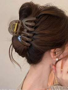 大号南瓜发爪夹，适合浓密头发，简约大号发夹，适合浓密/稀疏头发，强力防滑女士发爪夹，2026新款高端发髻夹秋冬发夹配饰，女士假日装扮必备时尚发夹优雅发卡女士发饰 - 彩色 - 查看 4