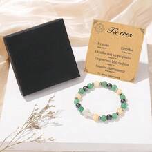 Pulseras de cuentas, Pulsera con dije de cruz, Pulsera de cuentas de piedra natural, Regalo de joyería - por defecto - Ver 7