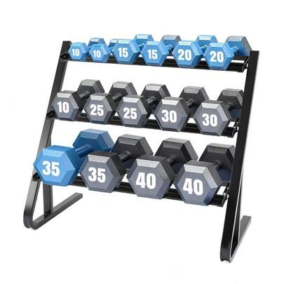 Heavy Duty 3 Tier Adjustable Dumbbell Rack 1100LBS Weight Capacity Dumbbell Storage Stand Holder Free Weights Organizer For Home Gym With Non-Slip Floor Protection