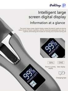 PinkSings Removedor eléctrico de callosidades con función de succión al vacío, juego de herramientas de pedicura profesional, lima de pies recargable y resistente al agua, 3 cabezales de repuesto, 2 modos de velocidad, pantalla LCD, para el cuidado de los pies y eliminación de piel muerta - Negro - Ver 6