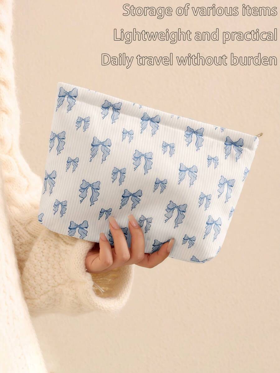 1 pieza Nueva bolsa cosmética portátil, estuche para almacenamiento de lápiz labial y brochas de maquillaje para estudiantes, bolso bandolera para viajes, bolsa de maquillaje, bolsa de aseo, artículos esenciales para viajes, regalos esenciales para vacaciones para hombres y mujeres - Multicolor - Ver 1