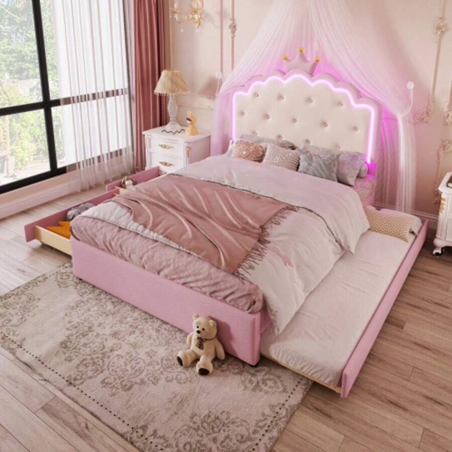 Bed Frames - Pink - View 1