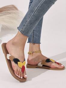 Dép xăng đan nữ - Đỏ, vàng, đen, trắng, nâu, phối màu, dép xăng đan đế bằng, dép xỏ ngón, dép quai ngang, thanh lịch, thoải mái - Nhiều màu - Xem 8