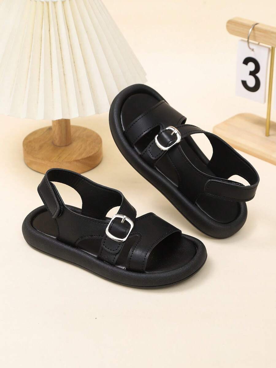 Children's Fashion Versatile Casual Sandals, Boys' Soft Bottom Comfortable Beach Shoes, Toddler Non-Slip Walking Sandals - Black - View 1