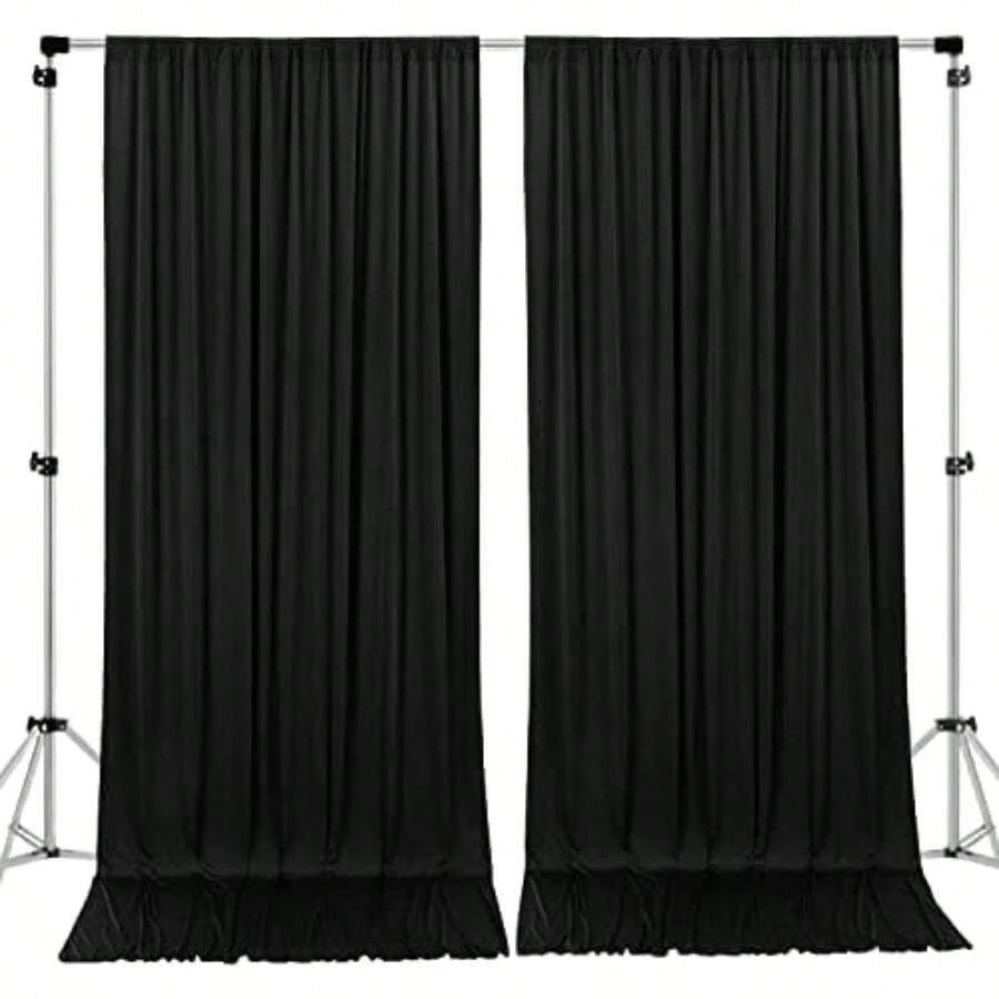 AK TRADING CO. 10 Feet x 8 Feet Polyester Backdrop Drapes Curtains Panels with Rod Pockets - Wedding Ceremony Party Home Window Decorations - Lemon Yellow(10FT X 8FT Negro) - Multicolor - Ver 1