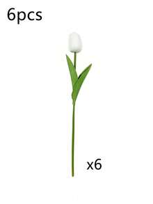 20/10/6/5/1支装人造白色郁金香，适合作为母亲节礼物、餐桌装饰、房间装饰、家居装饰、卧室装饰、户外装饰、厨房装饰、毕业装饰、圣诞装饰、户外露台装饰、DIY、室内装饰美学、婚礼装饰。