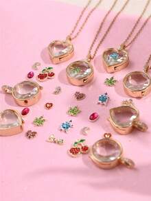 Dây chuyền ảnh tự làm hình trái tim trong suốt, có thể kết hợp tự do với các phụ kiện nhỏ ý nghĩa, phù hợp cho nữ (Không bao gồm hộp). - Nhiều màu - Xem 3