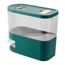 LIVINGANDHOME Living And Home 5/10KG Airtight Large Capacity Rice Dispenser,Food Storage Container,Kitchen Storage Organizer,Large Grain Container Storage With Lid Measuring Cylinder Moisture Proof Household Cereal Dispenser Bucket For Kitchen Soybean Corn - Green - View 9