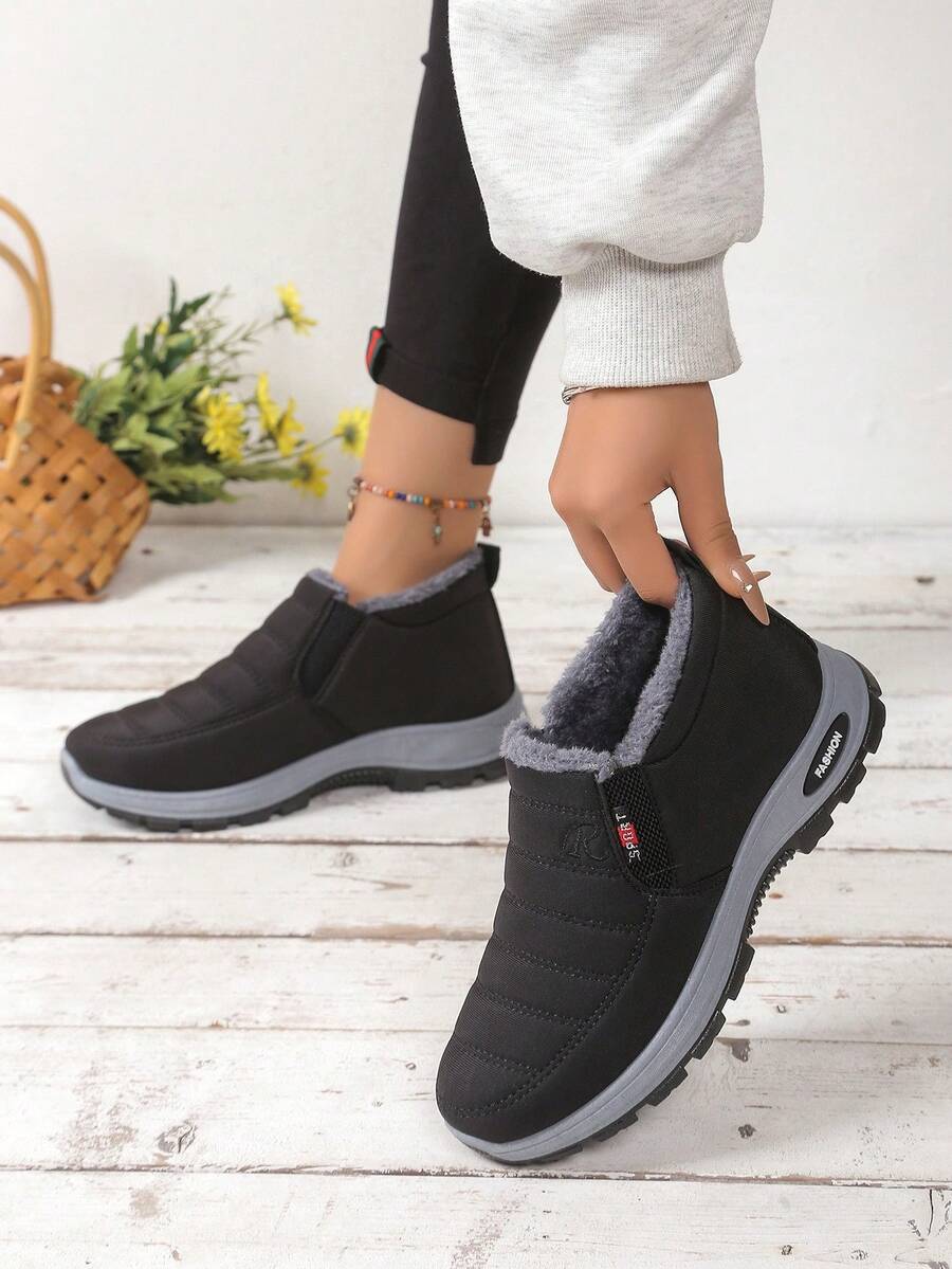 Unisex Thick Warm Snow Boots, Soft Sole Comfortable Slip-On Casual Snow Boots, Autumn/Winter