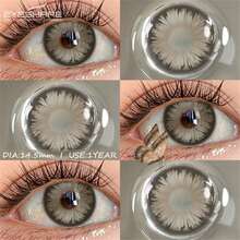 EYESHARE New 1 Pair Of Colored Contact Lenses For Anime Cosplay, Purple And Brown Contact Lenses, Gray Contact Lenses For Pupil Beauty, Cosmetics, 14.5 Mm Diameter, Pink Contact Lenses For Annual Use (No Prescription) - 棕色 - 查看 2