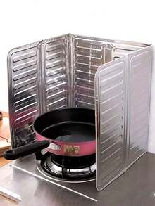 厨房防油溅罩（1个装），铝制厨房防溅罩，燃气灶隔热产品，铝箔耐热烹饪板，两种款式可选，单独出售，燃气灶防油溅罩，厨房防溅罩，电磁炉盖罩，燃气灶盖，厨房防溅墙，炉灶防溅墙，防溅锅，便携式厨房护理产品，厨房置物架下海绵，室内实用，家用厨房 - 彩色 - 查看 9