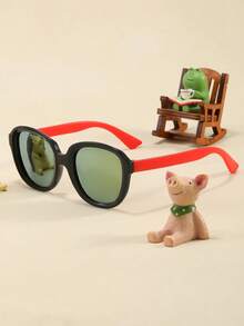 一副适合3-8岁儿童的休闲方形时尚经典眼镜，适合户外运动、玩耍、钓鱼、时尚装饰、春夏郊游、度假、海滩度假，让你成为街头焦点，返校季、春季，香草风格 - 彩色 - 查看 5